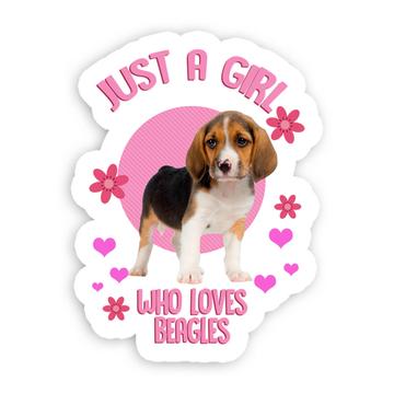 For Girl Beagles Lover Owner : Gift Sticker Puppy Dogs Animal Pet Photo Art Birthday Print