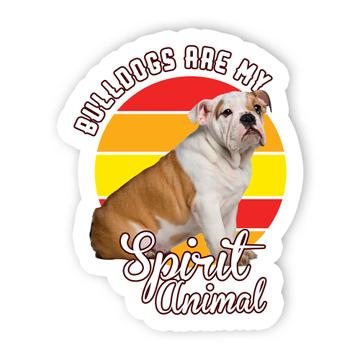 For Bulldogs Lover Owner : Gift Sticker Puppies Dogs Spirit Animal Pets Photo Art Birthday Stripes