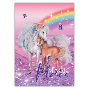 Mother Kid Child : Gift Sticker Horse Lover Family Son Daughter Love Magic Fairytale Rainbow