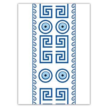Greek Ornament Evil Eye : Gift Sticker Ancient Esoteric Trendy Art Fashion Decor Home Wall