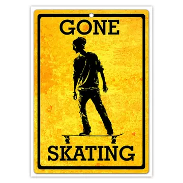 Gone Skating Poster : Gift Sticker For Skater Skateboarding Lover Teenager Room Wall Decor Art