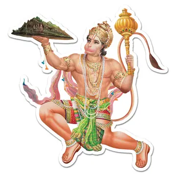 Hindu God Hanuman : Gift Sticker Vintage Indian Style Poster Religious Art Devotional Decor