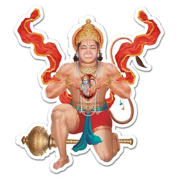 Hanuman Rama Sita Poster : Gift Sticker Vintage Indian Style Religion Devotional Print God