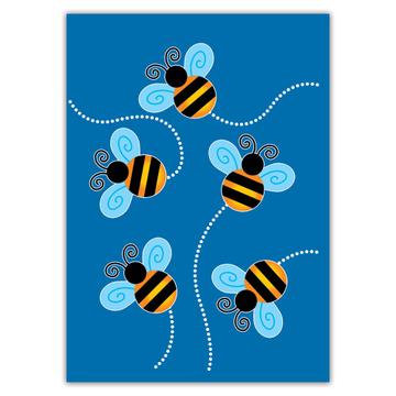 Cute Bees : Gift Sticker For Baby Shower Nursery Wall Decor Bee Kid Child Birthday Butterfly