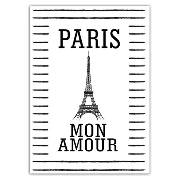 Paris Mon Amour France : Gift Sticker My Love Eiffel Tower Vintage Retro Poster Home Decor