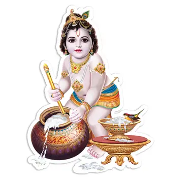 Vintage Baby Krishna Art : Gift Sticker Hindu Hinduism Religion India God Lord Devotional Poster