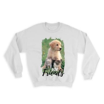 Golden Retriever Cats : Gift Sweatshirt Best Friends Dog Cute Pet Animal Puppy