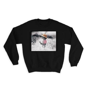 Children Black and White of Flowers : Gift Sweatshirt Sepia Verkerke Style Retro Kid Child