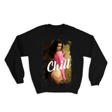 Sexy Woman Pink Thong : Gift Sweatshirt Erotica Erotic Pin Up Girl Hot