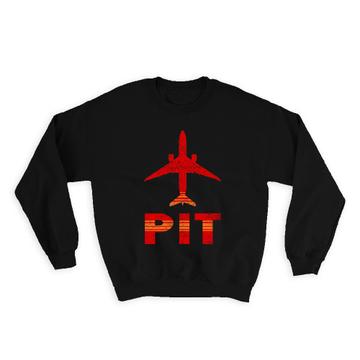 USA Pittsburgh Airport Pennsylvania PIT : Gift Sweatshirt Travel Airline Pilot AIRPORT