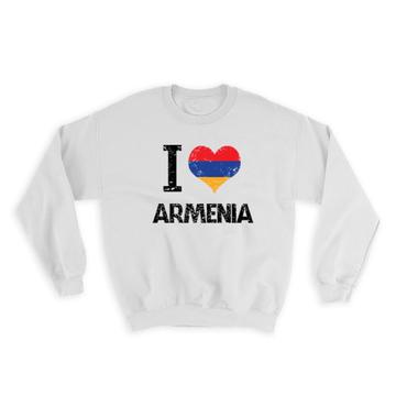 I Love Armenia : Gift Sweatshirt Heart Flag Country Crest Armenian Expat