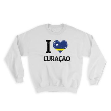 I Love Curaçao : Gift Sweatshirt Heart Flag Country Crest Expat