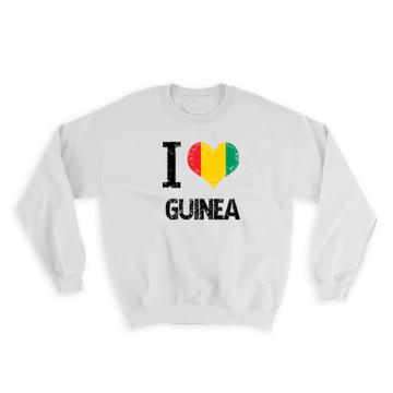 I Love Guinea : Gift Sweatshirt Heart Flag Country Crest Guinean Expat