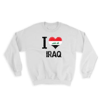 I Love Iraq : Gift Sweatshirt Heart Flag Country Crest Iraqi Expat
