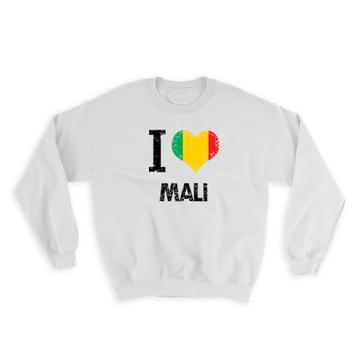 I Love Mali : Gift Sweatshirt Heart Flag Country Crest Malian Expat