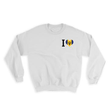 I Love Barbados : Gift Sweatshirt Flag Heart Crest Country Barbadian Expat