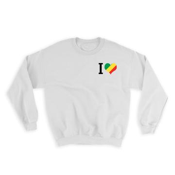 I Love Republic of Congo : Gift Sweatshirt Flag Heart Crest Country Expat