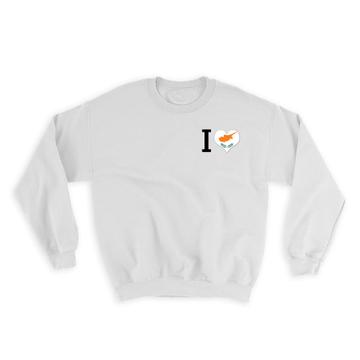 I Love Cyprus : Gift Sweatshirt Flag Heart Crest Country Cypriot Expat