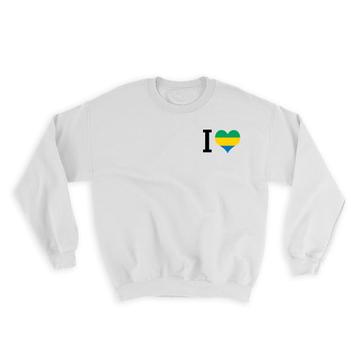 I Love Gabon : Gift Sweatshirt Flag Heart Crest Country Gabonese Expat