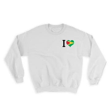 I Love Guyana : Gift Sweatshirt Flag Heart Crest Country Guyanese Expat