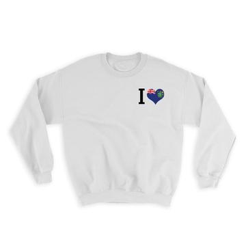 I Love Pitcairn Islands : Gift Sweatshirt Flag Heart Crest Country Pitcairn Islander