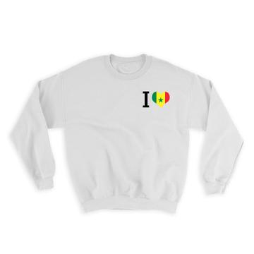 I Love Senegal : Gift Sweatshirt Flag Heart Crest Country Senegalese Expat