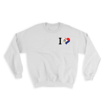 I Love Sint Maarten : Gift Sweatshirt Flag Heart Crest Country Expat