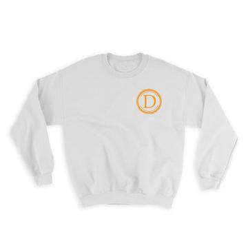 Monogram Letter D : Gift Sweatshirt Alphabet Initial Name ABC