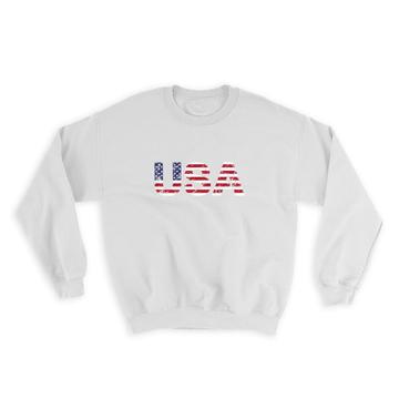 USA Vintage : Gift Sweatshirt Americana Patriot Flag Country