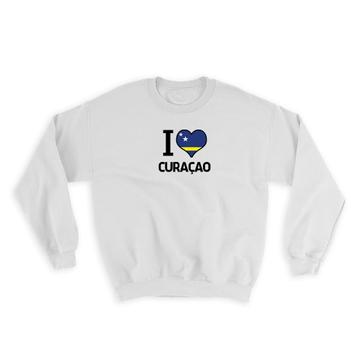 I Love Curaçao : Gift Sweatshirt Flag Heart Country Crest Expat