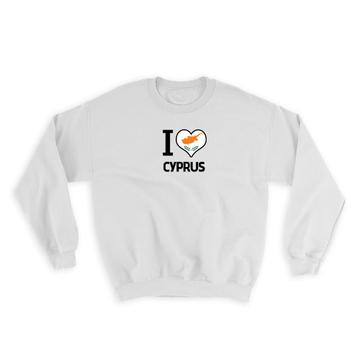I Love Cyprus : Gift Sweatshirt Flag Heart Country Crest Cypriot Expat