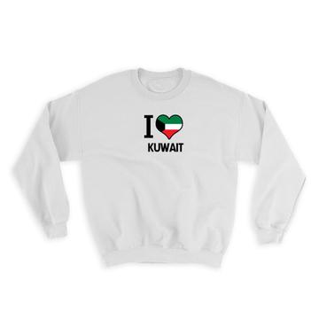 I Love Kuwait : Gift Sweatshirt Flag Heart Country Crest Kuwaiti Expat