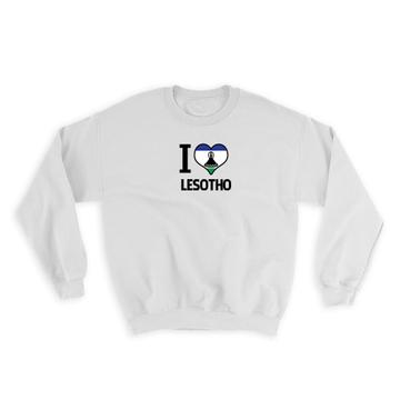 I Love Lesotho : Gift Sweatshirt Flag Heart Country Crest Expat