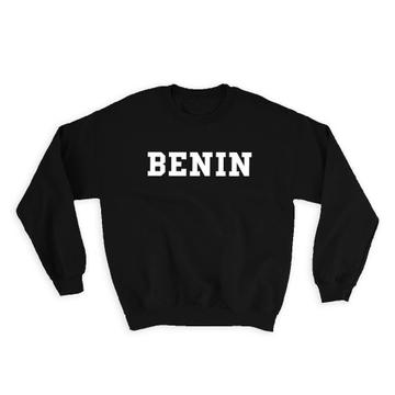 Benin : Gift Sweatshirt Flag College Script Calligraphy Country Beninese Expat