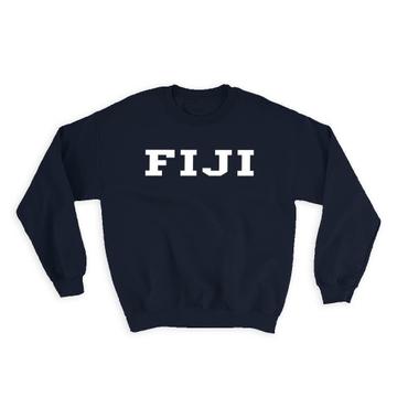 Fiji : Gift Sweatshirt Flag College Script Calligraphy Country Fijian Expat