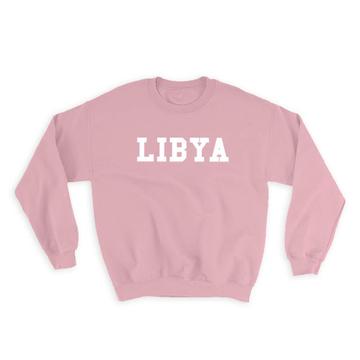 Libya : Gift Sweatshirt Flag College Script Calligraphy Country Libyan Expat