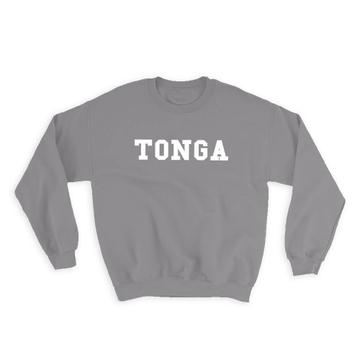 Tonga : Gift Sweatshirt Flag College Script Calligraphy Country Tongan Expat