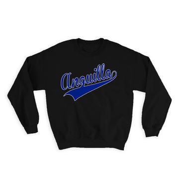 Anguilla : Gift Sweatshirt Flag Varsity Script Baseball Beisbol Country Pride