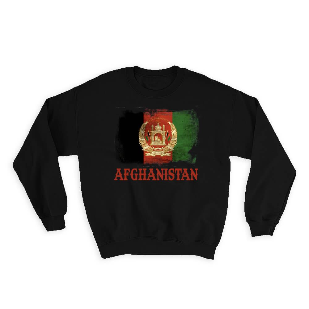 Afghanistan Afghan Flag : Gift Sweatshirt Coat Of Arms Country Vintage Souvenir Asia Pride