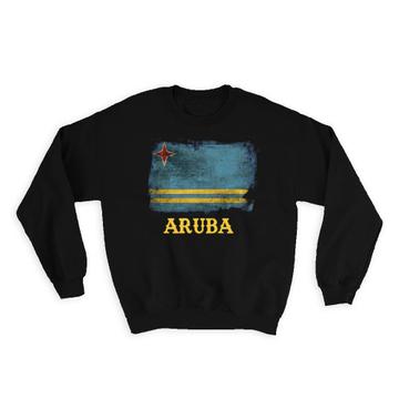 Aruba Flag Distressed : Gift Sweatshirt Aruban Pride North America Country Souvenir Vintage Print