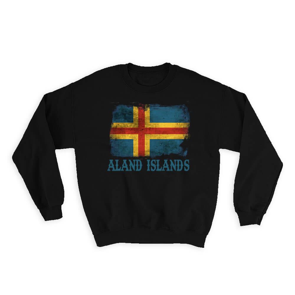 Aland Islands Flag : Gift Sweatshirt Europe European Country Souvenir Patriotic Pride Vintage Travel