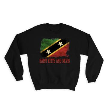 Saint Kitts And Nevis Flag : Gift Sweatshirt North America Country Proud Souvenir Patriotic Vintage