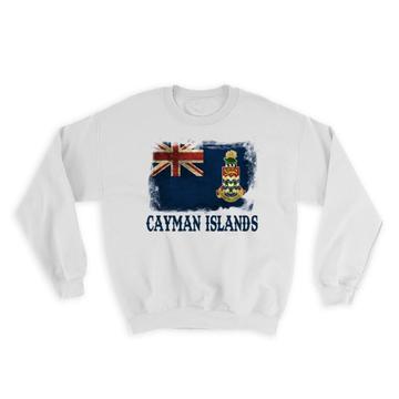 Cayman Islands Flag : Gift Sweatshirt Distressed Proud Islander North America Country Souvenir Art
