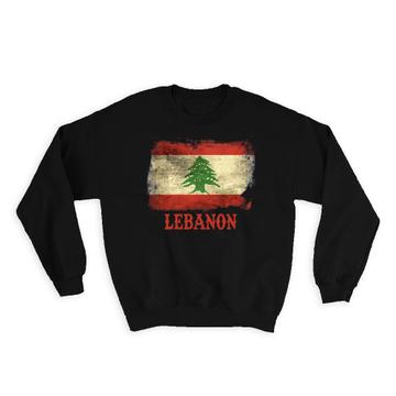 Lebanon Lebanese Flag : Gift Sweatshirt Asian Asia Country Souvenir Patriotic Vintage Pride Distressed