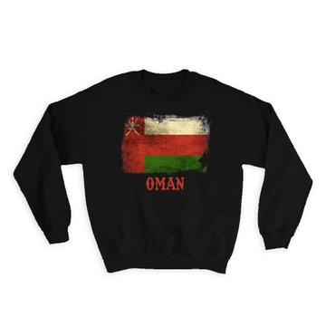 Oman Omani Flag : Gift Sweatshirt Asia Asian Country Pride Souvenir Vintage Distressed Art Nation