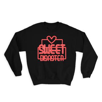 Sweet Disaster : Gift Sweatshirt Purple Stripes Office Coworker Unisex Friend Funny