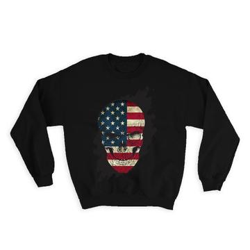 Skull American : Gift Sweatshirt Flag USA United States Patriotic Stars & Stripes