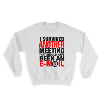 I Survived Another Meeting : Gift Sweatshirt Email Office Coworker Work Boss