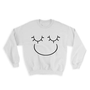 Cute Face : Gift Sweatshirt Geek Funny Symbol Modern Emoji Relieved Smile
