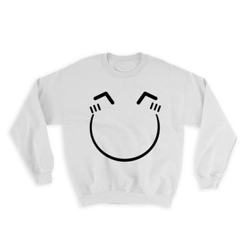 Cute Face : Gift Sweatshirt Geek Funny Symbol Modern Emoji Blush Happy